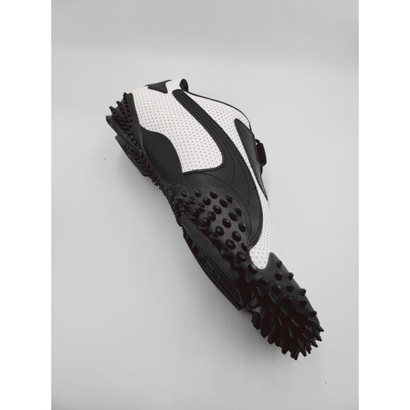 Men Size 9 Puma Mostro Perforated Leather Pack Sneakers White Black 397331-01 main image 4
